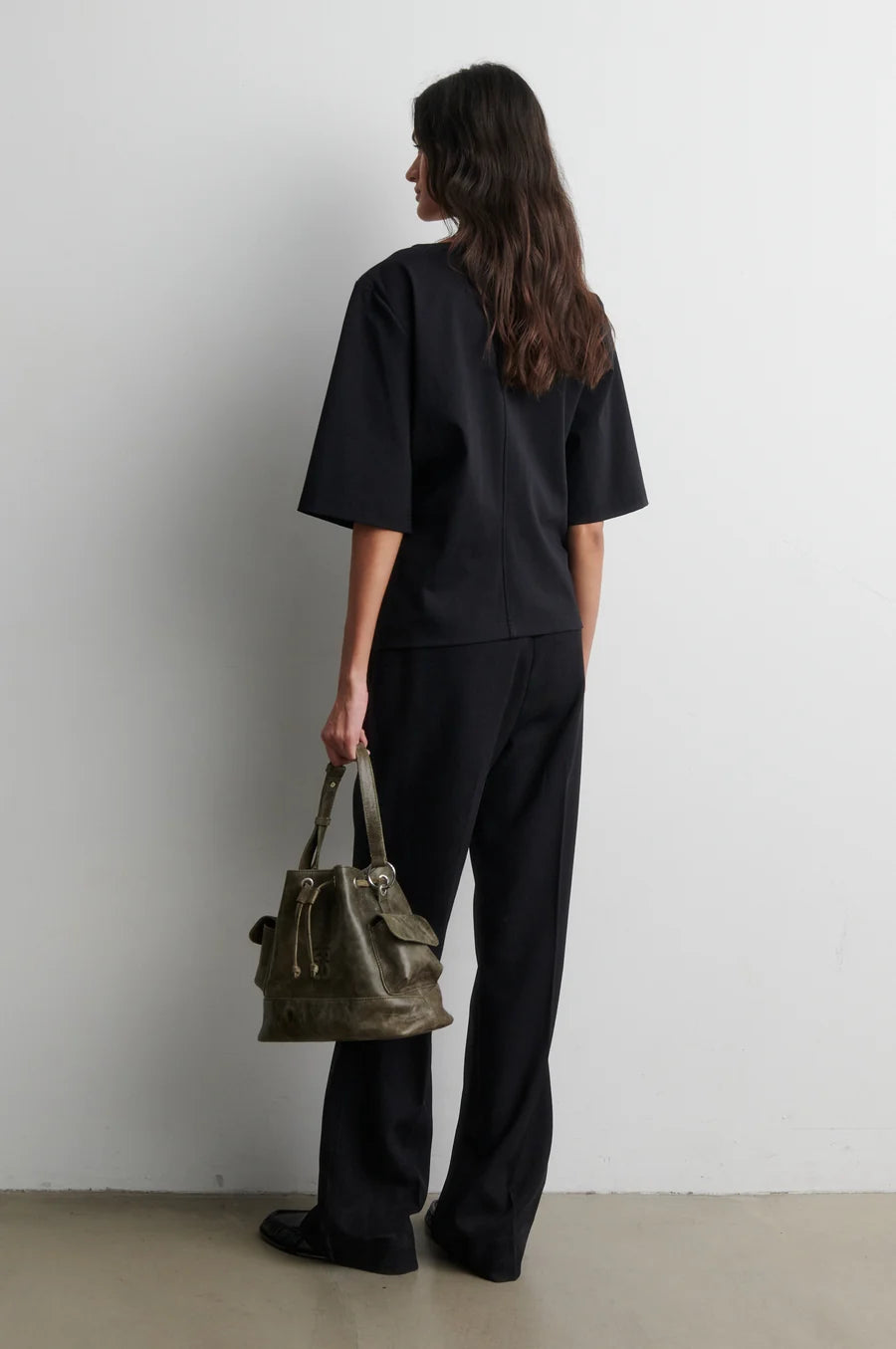 Second Female Arkai Drape Top Schwarz Damen – Rückansicht