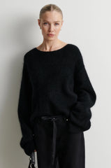 Pullover Brook Lace O-Neck Black