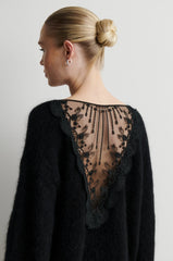 Pullover Brook Lace O-Neck Black