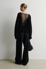 Pullover Brook Lace O-Neck Black