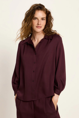 Hemdbluse Tencel Bordeaux