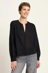 Strukturbluse Black