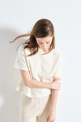 T-Shirt Court Droit Ecru