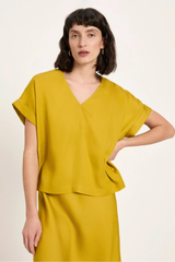 Blusenshirt Aus Tencel Dark Kiwi