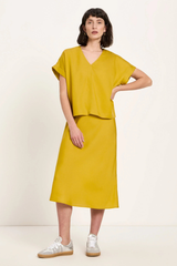 Blusenshirt Aus Tencel Dark Kiwi