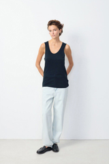 Top Debardeur Droit Navy