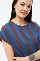 Bluse GBFenna Blazing Blue Chocolate Brown Stripes