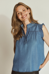 Top RWDallas SL medium denim blue