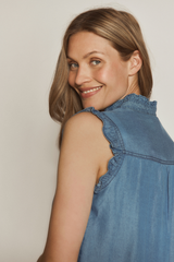 Top RWDallas SL medium denim blue