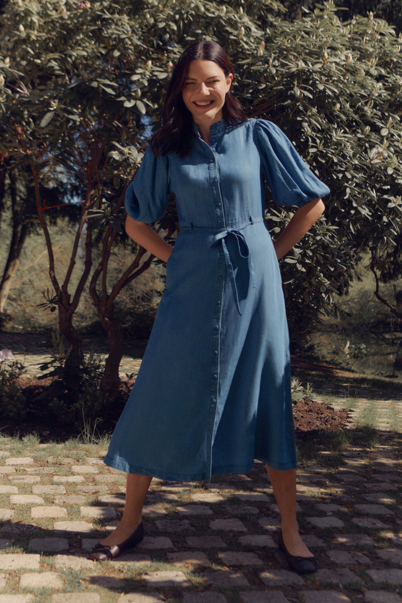 Kleid RWDallas LS Midi medium denim blue