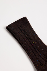 Socken Rippenstrick Bitter Chocolate Tweed