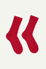 Socken Rippenstrick Red