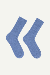 Socken Rippenstrick Light Blue Melange