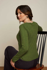 Strickjacke Roundneck Cocoon Posey Green