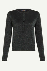 Strickjacke Roundneck Lapis Black