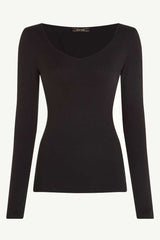 Top Carice V Uni Rib Black