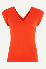 Top Double V Uni Rib Sun Orange