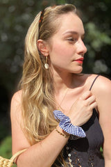 Scrunchie CHOUCHOU BRIGITTE - Karo White and Blue