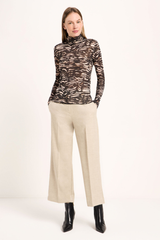 Longsleeve Rollkragenshirt Print Animal Stripes Rose