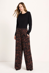 Hose Wide Print Animal Stripes Chocolate