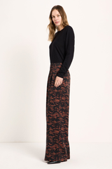Hose Wide Print Animal Stripes Chocolate