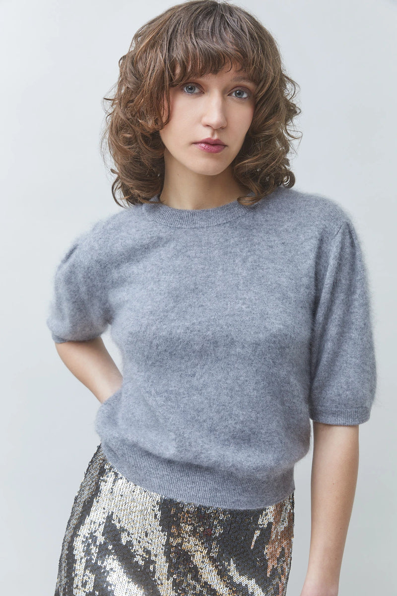Kurzarm-Pullover Polov Gris Chine