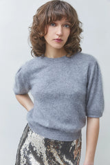 Kurzarm-Pullover Polov Gris Chine