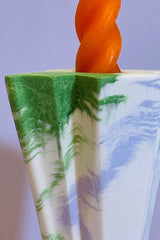 Jesmonit Kerzenständer in Olivgrün, Hafer und Lavendel