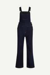 retro-inspirierte denim jeans Latzhose mit goldenen Details