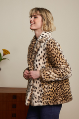 Jacke Patti Midi Cheetah Fur Ivory