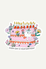 Sticker "Everyday is your birthday cat"