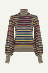 Top Maya Rollneck Sixties Stripe Black