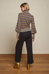 Top Maya Rollneck Sixties Stripe Black