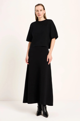 Kurzarm-Pullover Doubleface Black