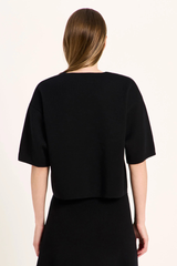 Kurzarm-Pullover Doubleface Black