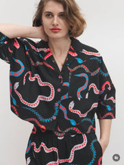 Blusenshirt Boxy Snake