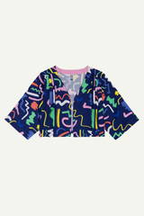 Kurzjacke Cropped Swing Scribble Navy