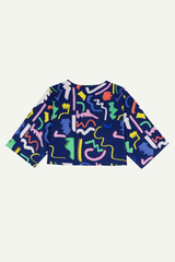 Kurzjacke Cropped Swing Scribble Navy