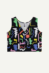 Top Scribble Shell Black