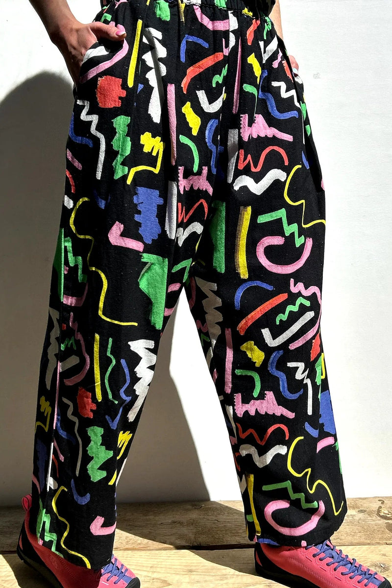 Hose Scribble Shell Black