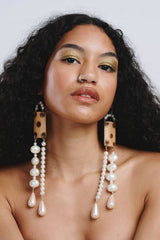 Ohrschmuck Pearl Wood Long