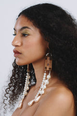 Ohrschmuck Pearl Wood Long
