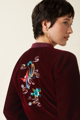 Jacke Bessie Gamine Velvet Bordeaux Red
