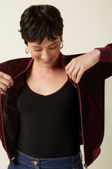 Jacke Bessie Gamine Velvet Bordeaux Red