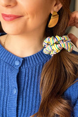 Scrunchie STELLA - Striped Yellow Multicolor