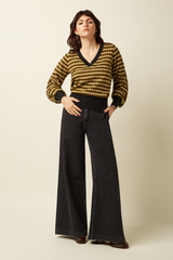 Leichter Pullover V-Neck Walter Black