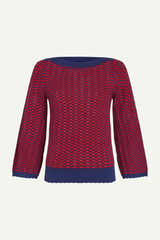 Top Audrey Trumpet Sleeve Tide Chili Red