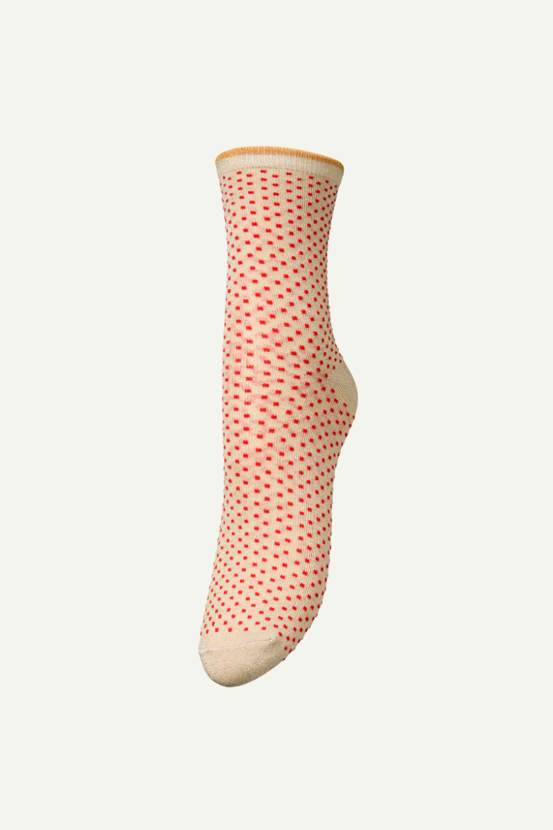 Socken Dina Small Dots Red Love