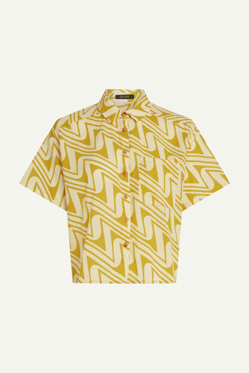 Gelbe Kurzarm-Bluse von King Louie für Frühling und Sommer 2026