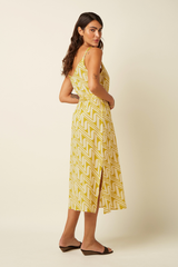 Kleid Nadya Midaxi Laguna Woven Spring Yellow